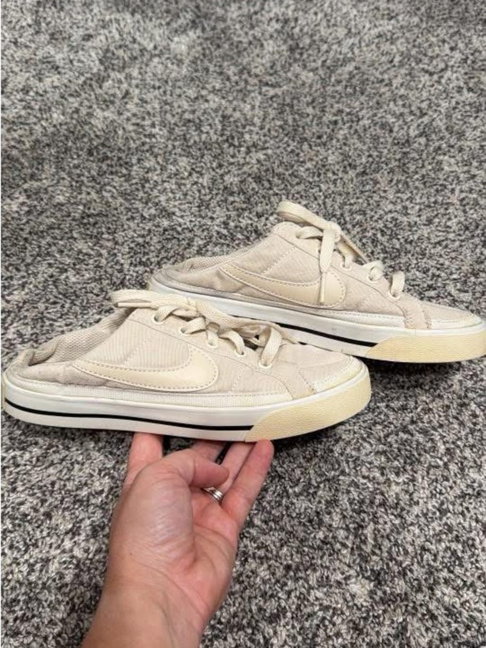 Nike Beige Canvas Low-Top Sneakers